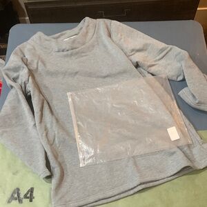 Classic Gray Long Sleeve Women’s Fleece Lined Shirt.